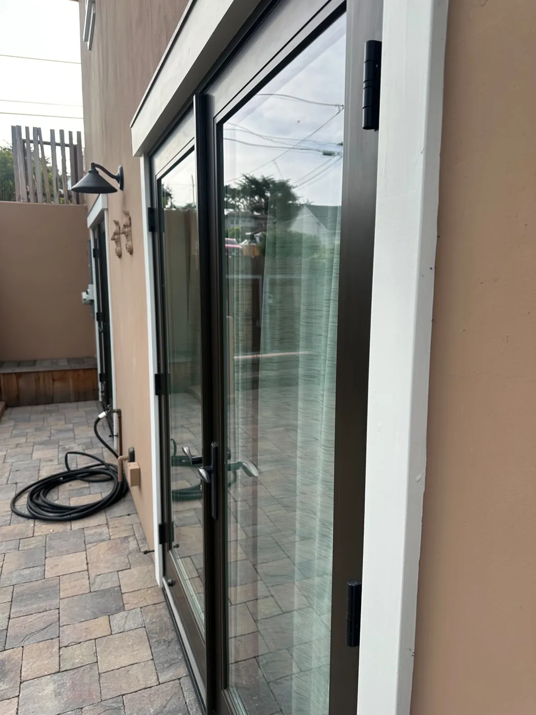 Exterior glass doors and windows at a residential property